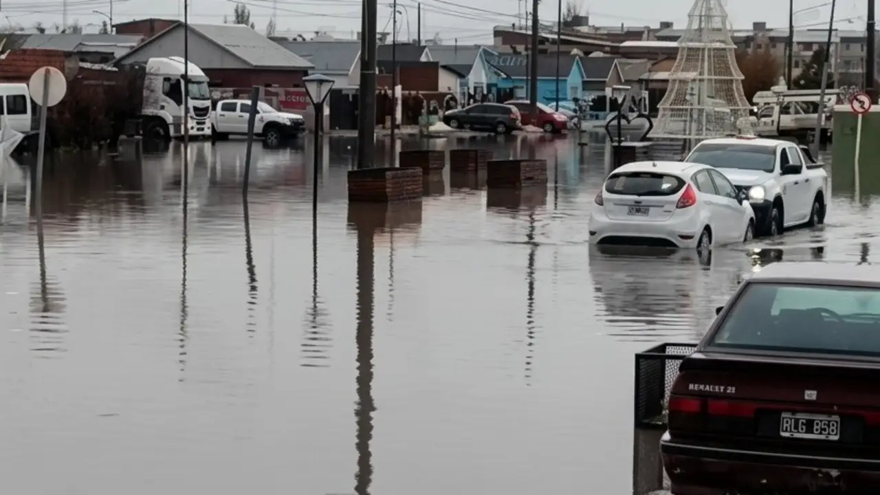 Las precipitaciones, combinadas con el progresivo proceso de deshielo, volvieron a poner en jaque la infraestructura urbana de la Capital. (Foto: El Diario Nuevo Día). 