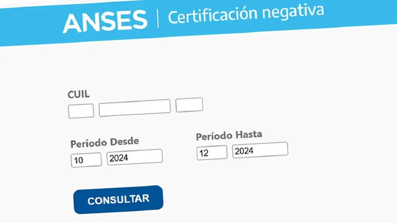 Certificación negativa de ANSES.