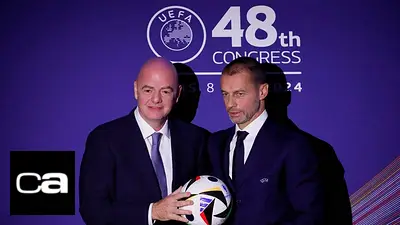 Gianni Infantino y Aleksander Čeferin. Gianni Infantino y Aleksander Čeferin.