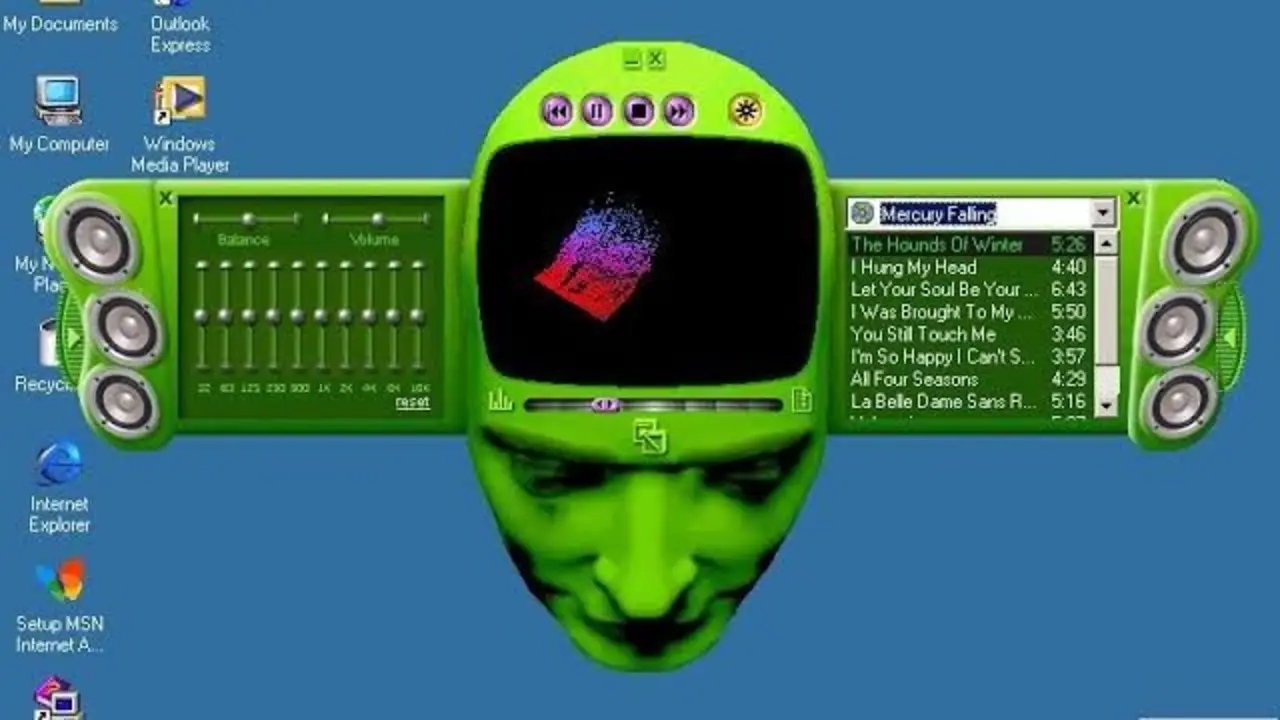 Una imagen retro del reproductor de Winamp