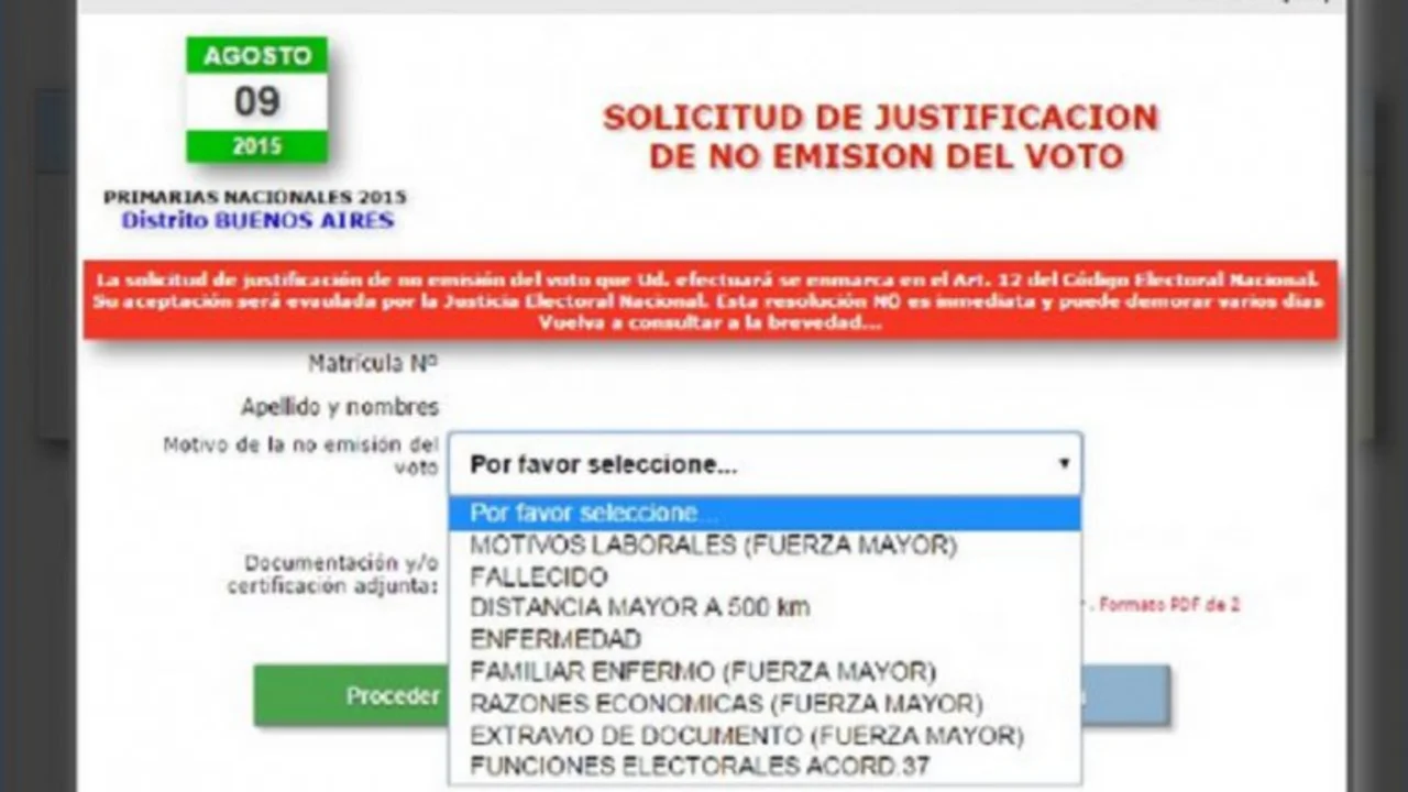 Si no votaste, ya podés justificar tu falta online