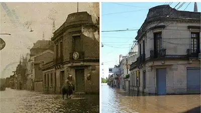 Inundaciones: la increíble de foto de una esquina de Luján Inundaciones: la increíble de foto de una esquina de Luján
