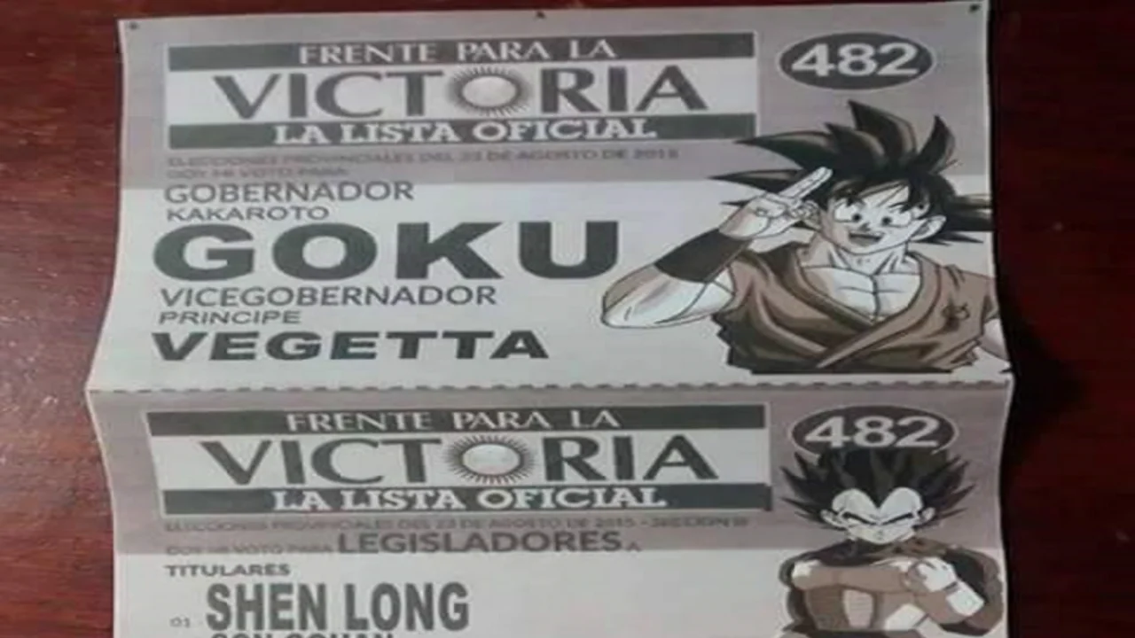 Insólito: en Tucumán aparecieron boletas de "Goku Gobernador"