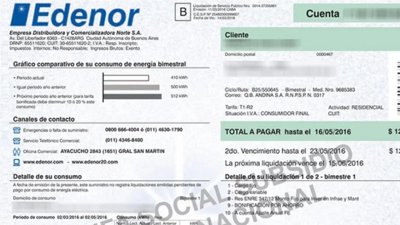 Edenor advierte que no devolverá el dinero que se facturó de más