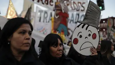 Trabajadores de Pepsico protestan en el Obelisco Trabajadores de Pepsico protestan en el Obelisco