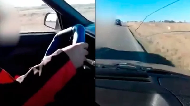 Insólito video: indignación por un hombre que filmó a un nene de 10 años manejando en la ruta