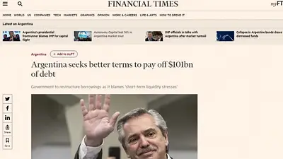 El Financial Times advirtió que Argentina caerá en “el noveno default soberano” El Financial Times advirtió que Argentina caerá en “el noveno default soberano”