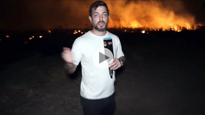 TN: José Bianco se asustó en vivo con una serpiente y tuvo que cortar un móvil