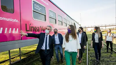 Gómez Alcorta y Meoni presentaron la Campaña de Difusión de la Línea 144 en trenes Gómez Alcorta y Meoni presentaron la Campaña de Difusión de la Línea 144 en trenes