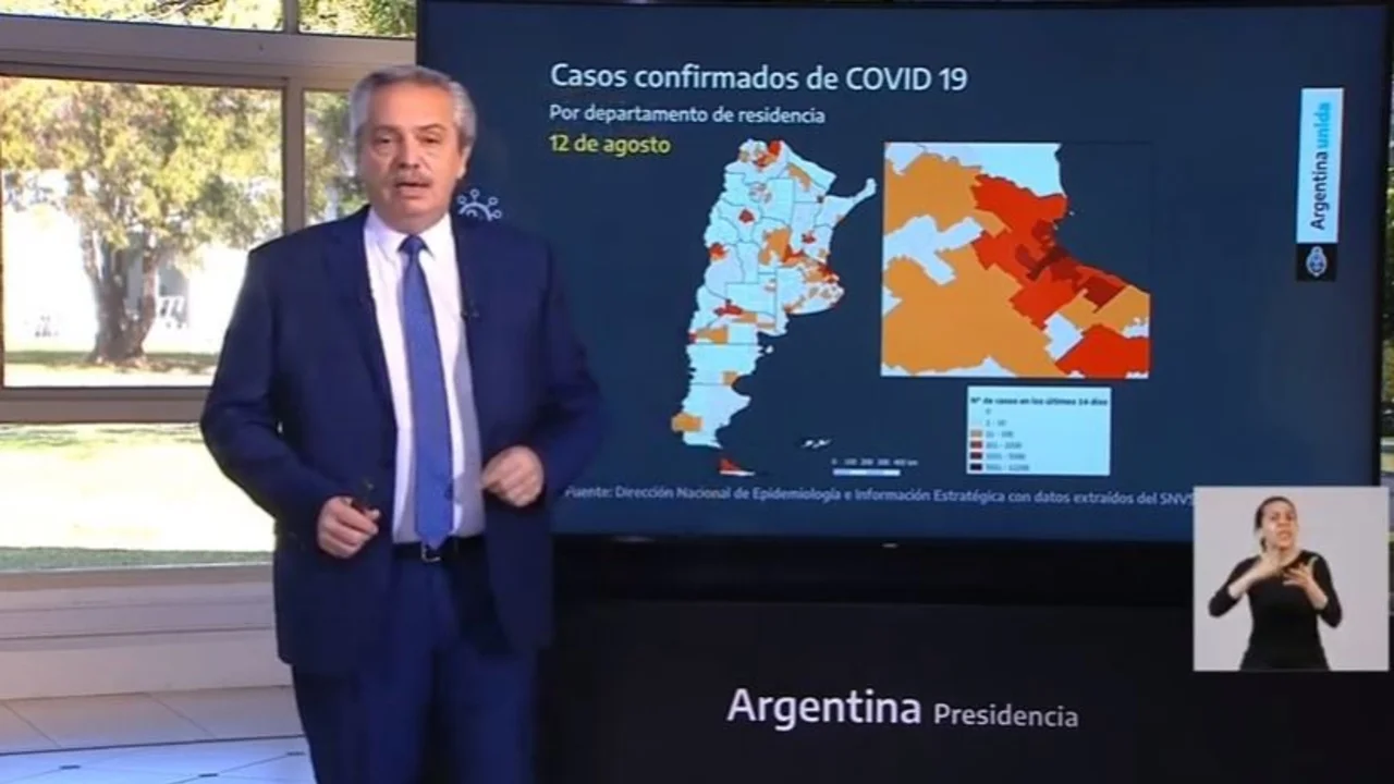Qué dicen las filminas que Alberto Fernández presentó en conferencia de prensa