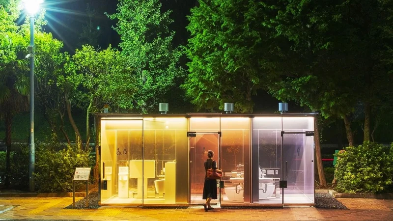 La nueva moda de los baños públicos transparentes en Tokio