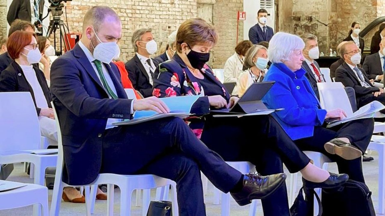 Martín Guzmán y Kristalina Georgieva 