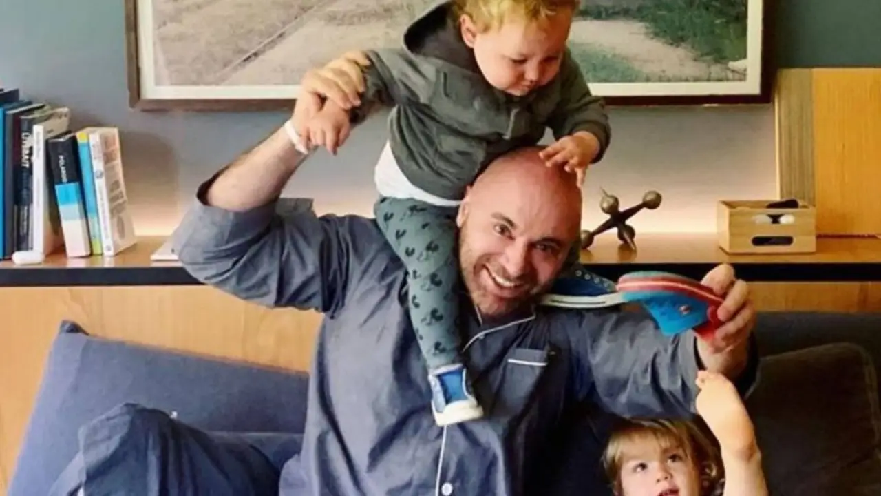 Germán Martitegui con sus hijos