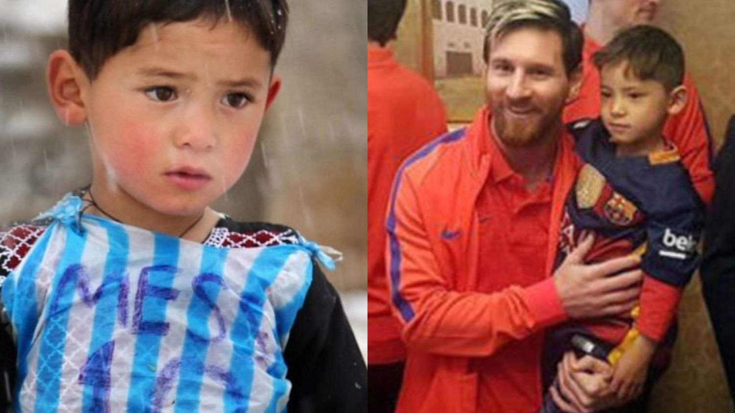 Lionel Messi: niño afgano con camiseta de plástico conoció a su ídolo  (FOTOS Y VIDEO), DEPORTES