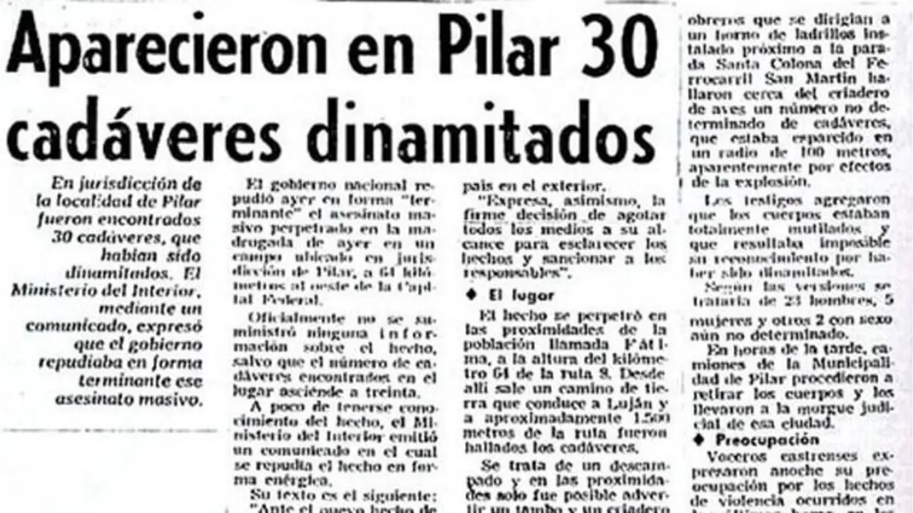 A 45 años de la Masacre de Fátima: el día en que 30 militantes fueron dinamitados