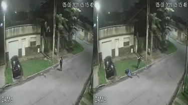 Video: quiso robar cables y casi se mata en la caída