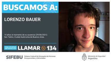 Buscan a Lorenzo Bauer, el sobrino del ministro de Cultura 