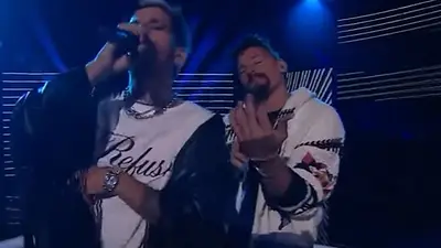 Mau y Ricky Montaner en La Voz Argentina. Mau y Ricky Montaner en La Voz Argentina.
