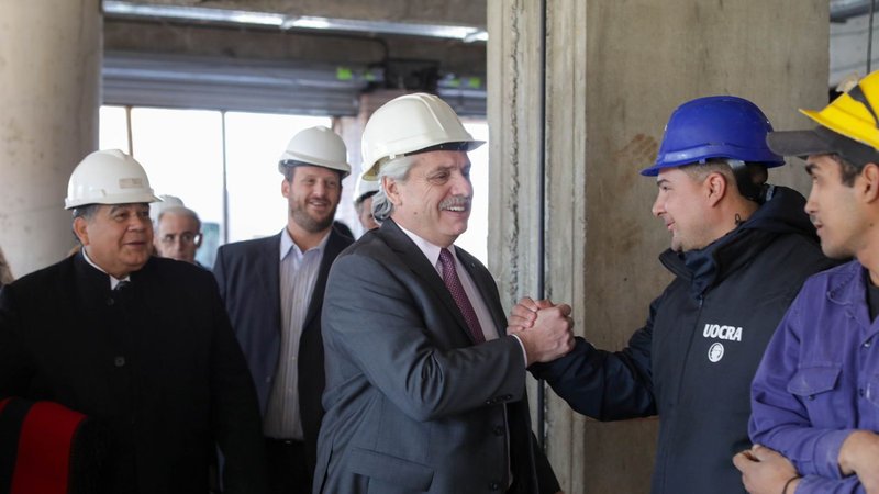Alberto Fernández y Katopodis recorrieron obras en la nueva autopista Presidente Perón