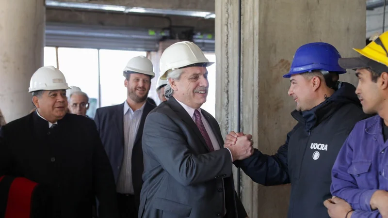 Alberto Fernández y Katopodis recorrieron obras en la nueva autopista Presidente Perón