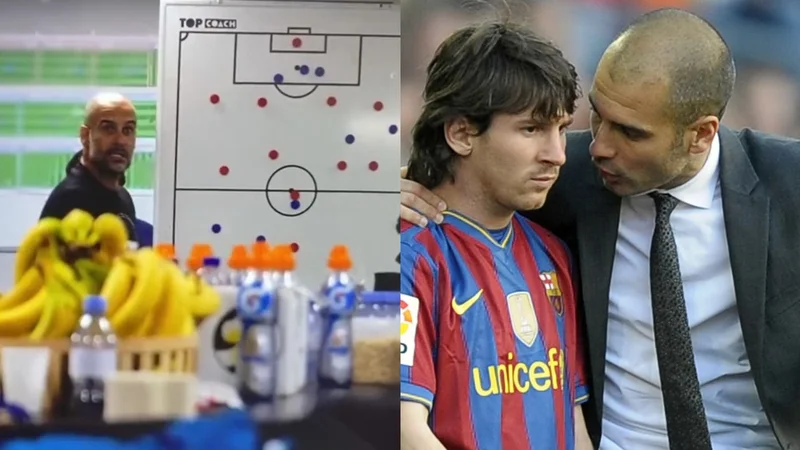 Pep Guardiola Lionel Messi Manchester City