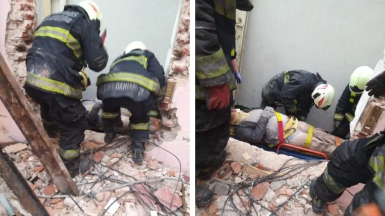 Se derrumbó una obra en Caballito y hay tres obreros heridos