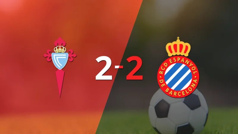 Celta y Espanyol igualaron 2 a 2