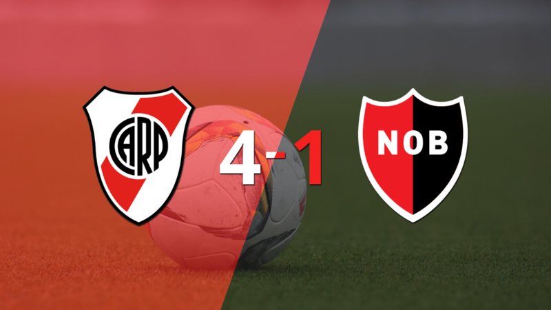 Pablo Solari anotó un doblete en la goleada 4-1 de River Plate a Newell`s