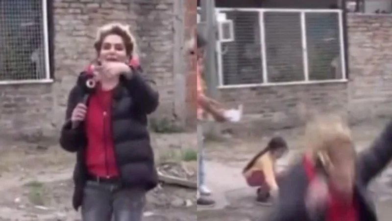 Caída de una movilera en el programa de Doman. Momento D por El Trece. Caídas en televisión.