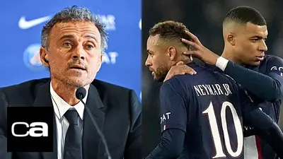 PSG, Neymar, Kylian Mbappé, Luis Enrique. PSG, Neymar, Kylian Mbappé, Luis Enrique.