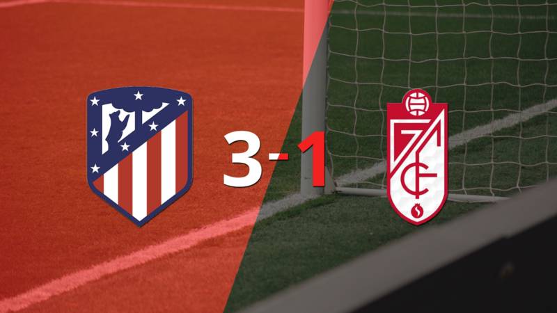 Con muchos goles, Atlético de Madrid derrotó 3-1 a Granada