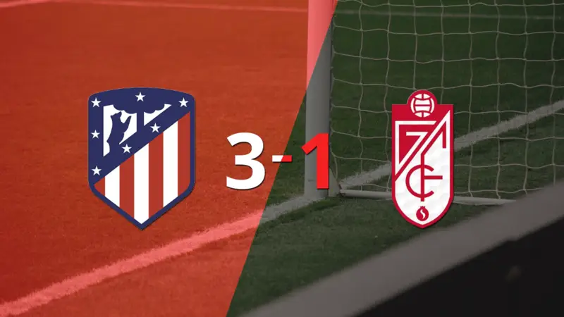 Con muchos goles, Atlético de Madrid derrotó 3-1 a Granada