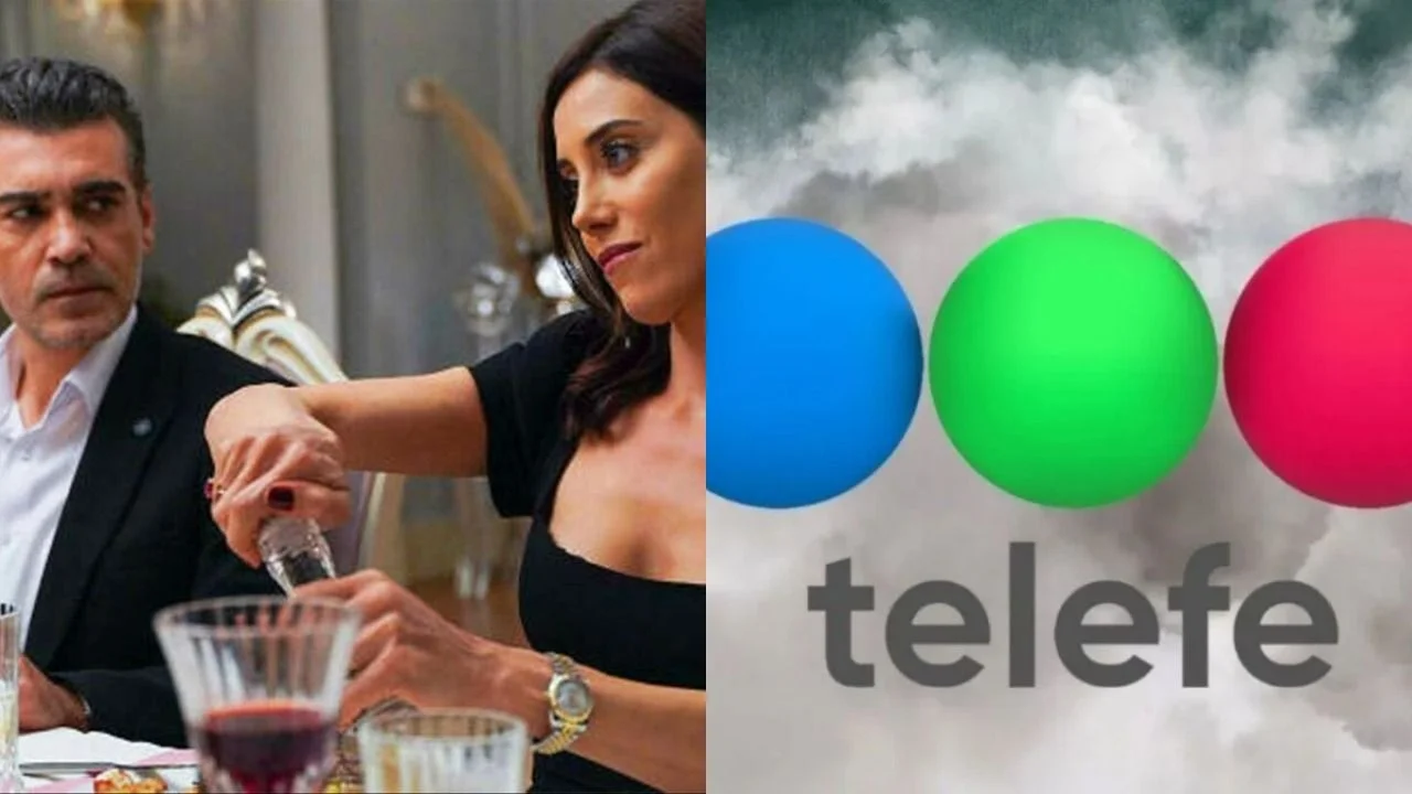 Los protagonistas de Traicionada y el logo de Telefe