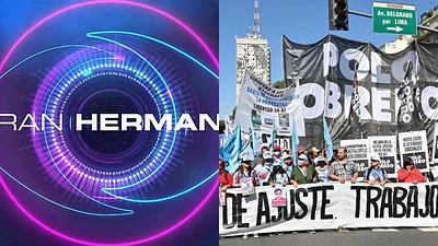 Logo de Gran Hermano y piquete Logo de Gran Hermano y piquete