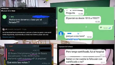 Tuit viral de chats de grupos de la facultad Tuit viral de chats de grupos de la facultad