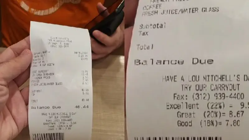 Cómo son los tickets de restaurant de Estados Unidos