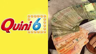 Logo del Quini 6 y fajos de billetes Logo del Quini 6 y fajos de billetes