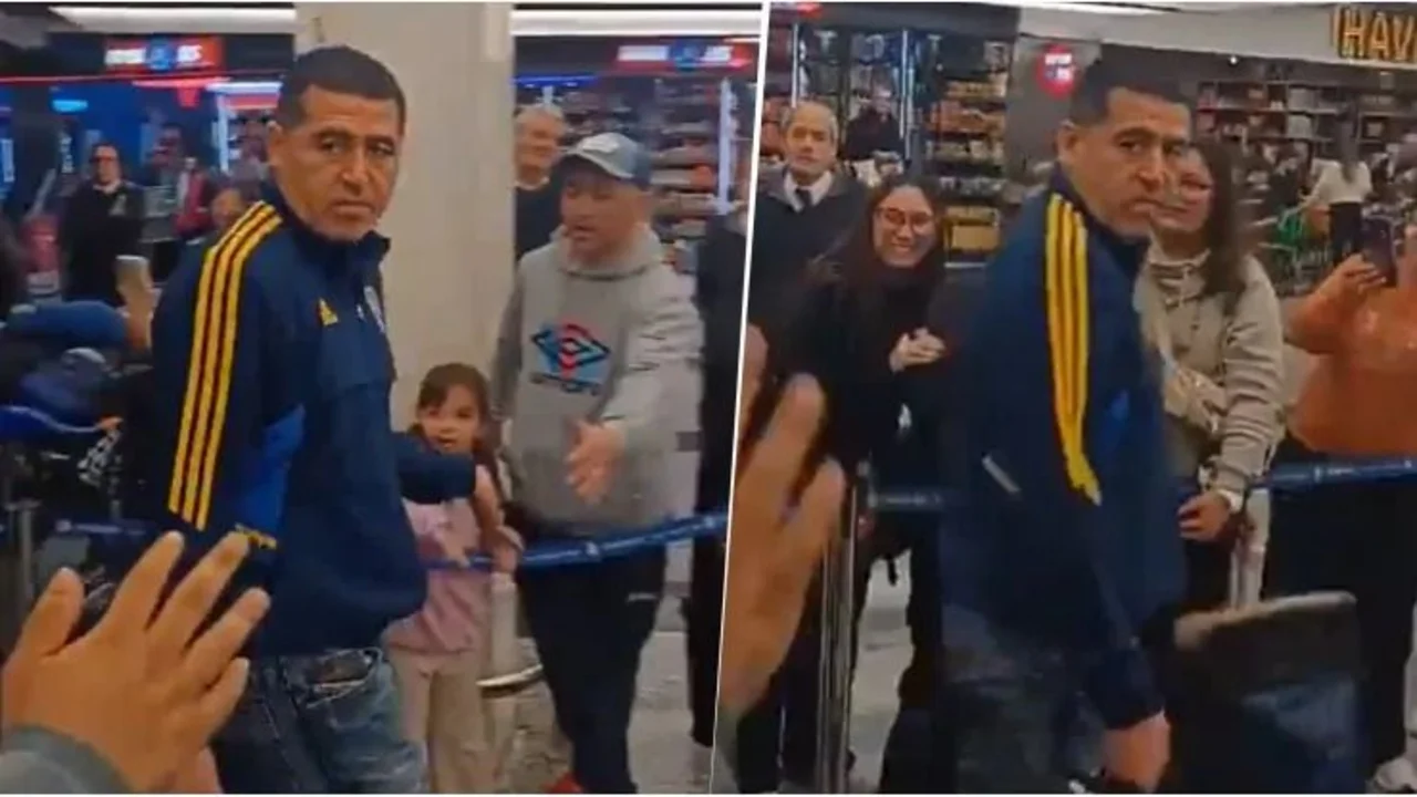 Juan Román Riquelme Boca hincha le gritó amargo en aeropuerto por quedarse afuera de Sudamericana con Cruzeiro
