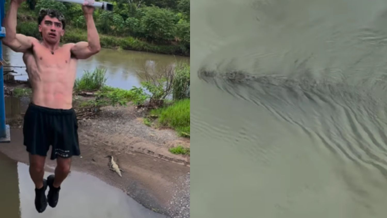 Qué pasó con el influencer que se grabó haciendo dominadas en un río lleno de cocodrilos.