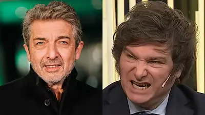 Javier Milei. Ricardo Darín. Javier Milei. Ricardo Darín.
