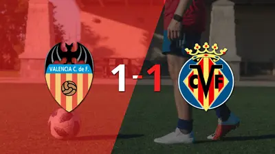 Valencia y Villarreal finalizaron el derbi de la Comunitat con un empate por 1 Valencia y Villarreal finalizaron el derbi de la Comunitat con un empate por 1