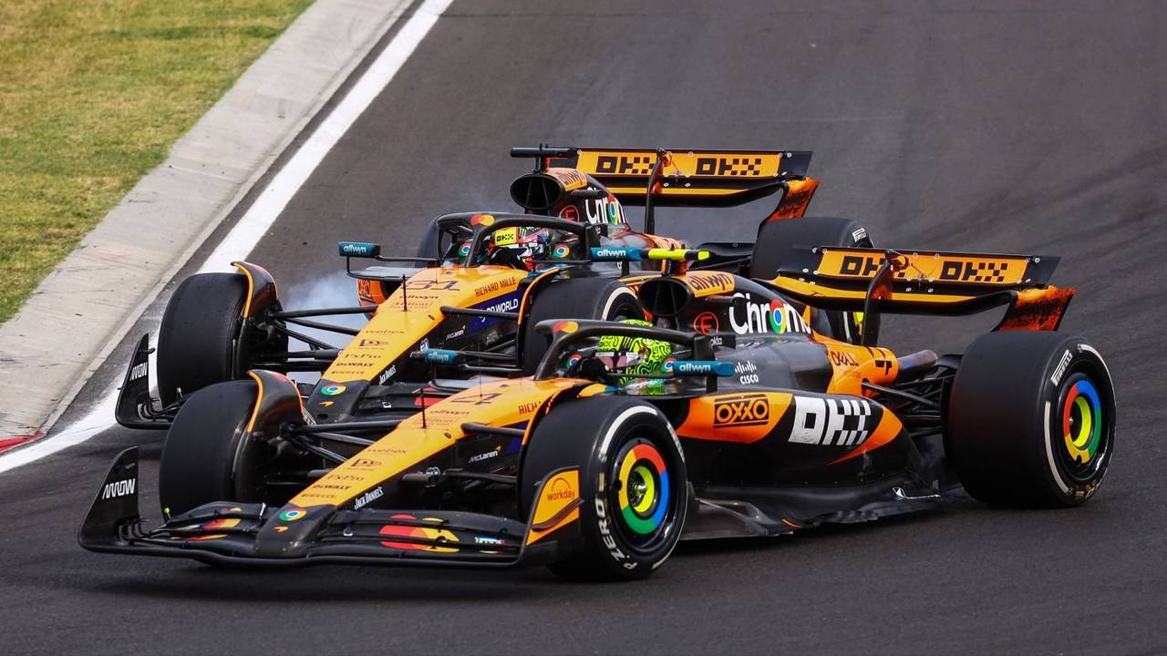 Oscar Piastri evitando el choque con Lando Norris en Hungría