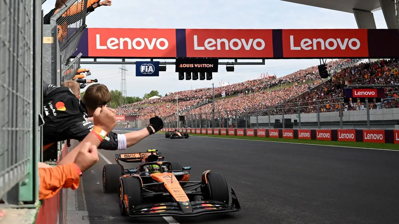 Lando Norris ganando el GP de Hungría.