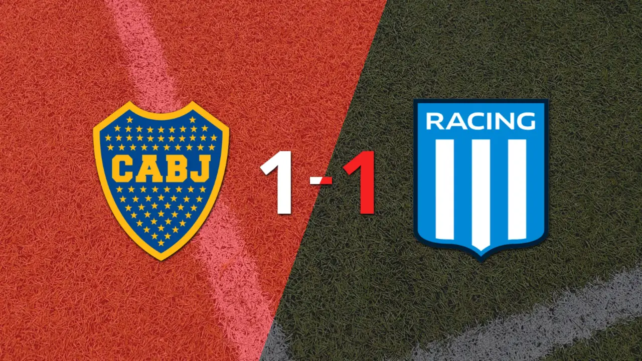 Sobre el final, Milton Giménez marcó el gol del empate entre Boca Juniors y Racing Club