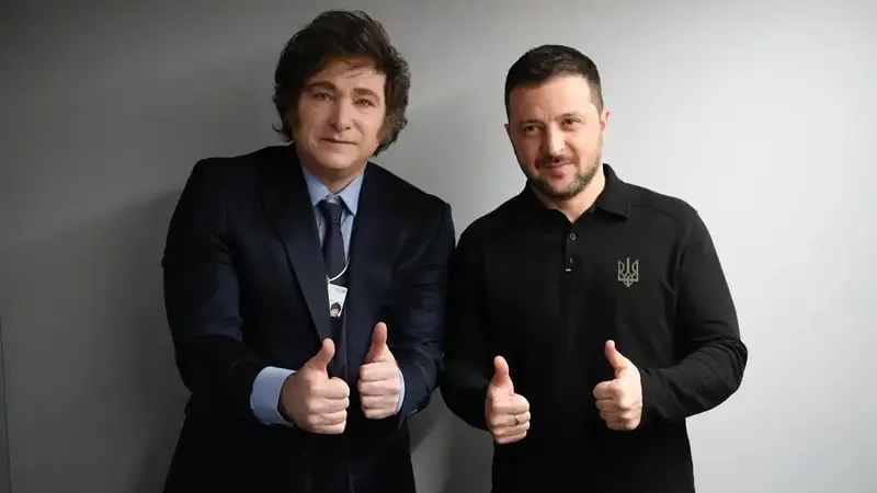 Javier Milei y Volodomir Zelenski