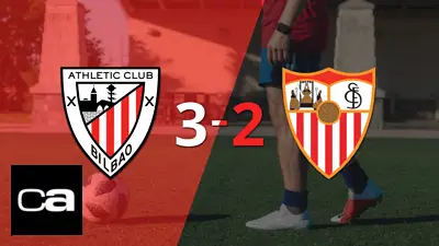 A puro gol, Athletic Bilbao se quedó con la victoria frente a Sevilla por 3 a 2 A puro gol, Athletic Bilbao se quedó con la victoria frente a Sevilla por 3 a 2