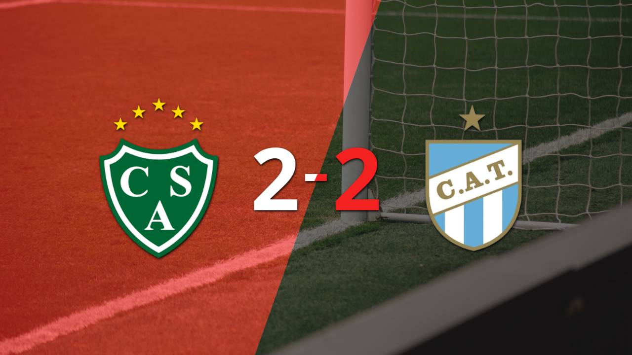 Con doblete de Joaquín Ardaiz, Sarmiento empató con Atlético Tucumán 2-2