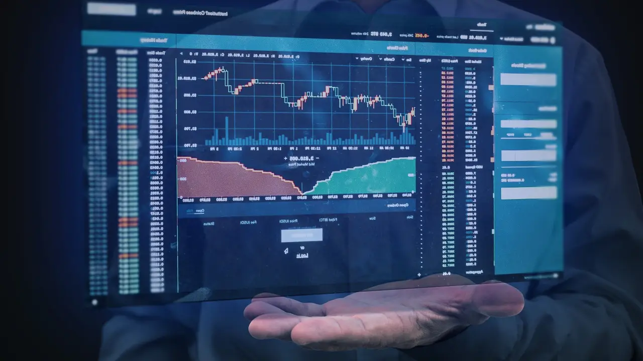 Gráfico digital de trading algorítmico en mercados financieros
