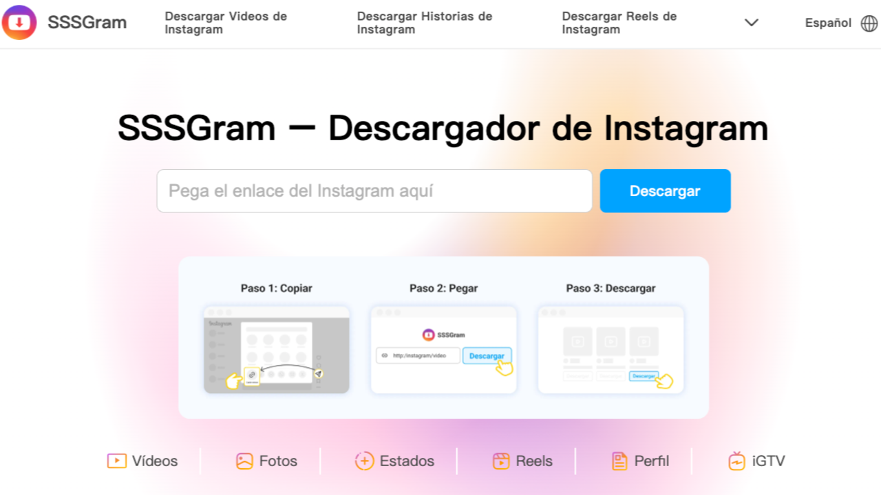 Aplicación SSSGram para descargar Stories de Instagram