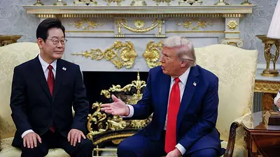 Trump dice en reunión con presidente de Corea del Sur que quiere reunirse con Kim Trump dice en reunión con presidente de Corea del Sur que quiere reunirse con Kim